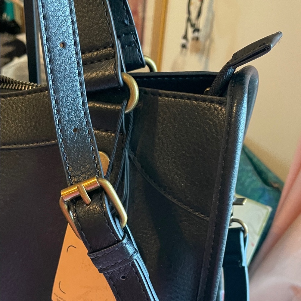 Black Frye and Co Vegan Leather Tote Bag - Picture 5 of 15